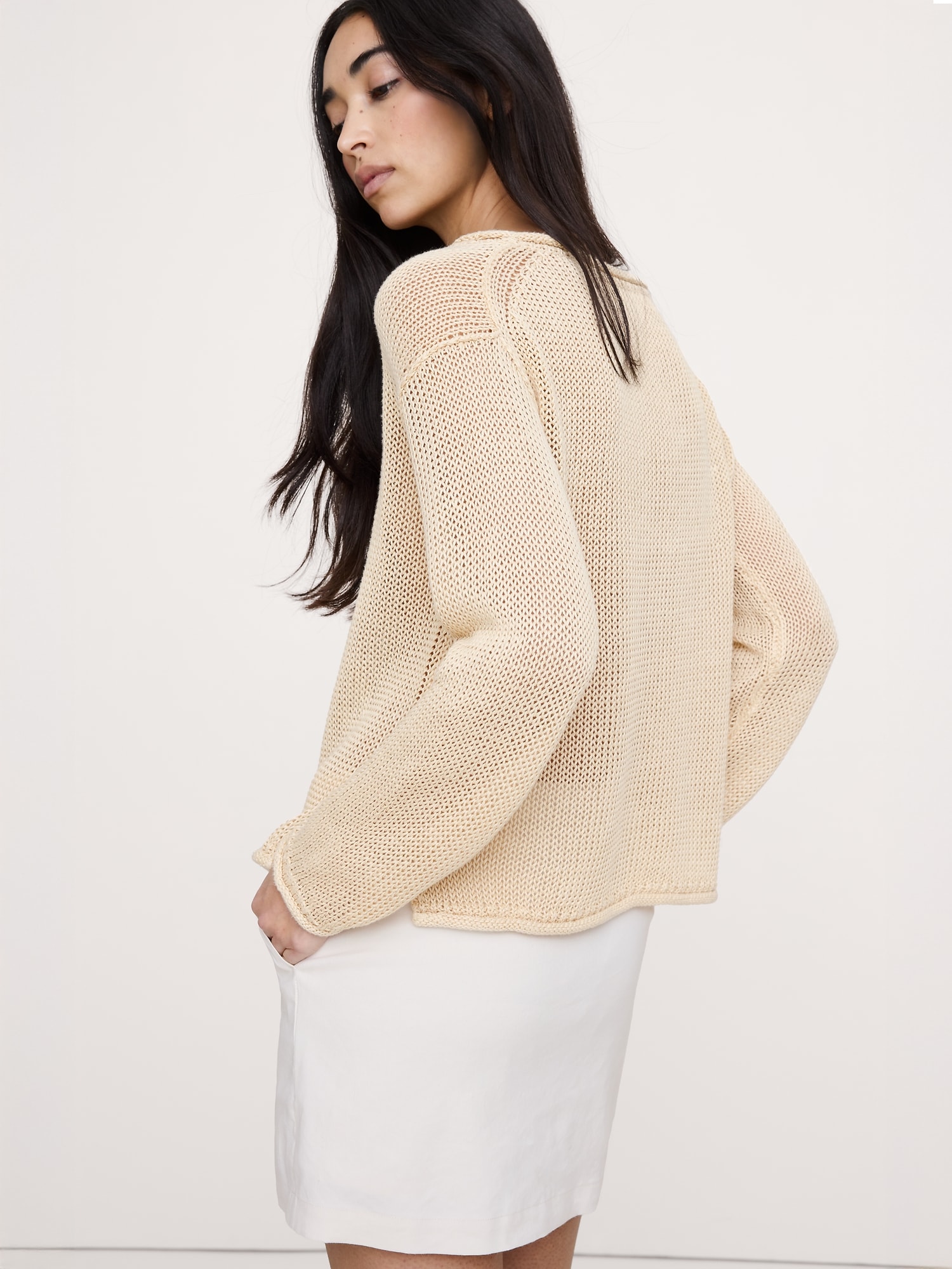 Image number 5 showing, Heirloom Linen Boatneck Sweater