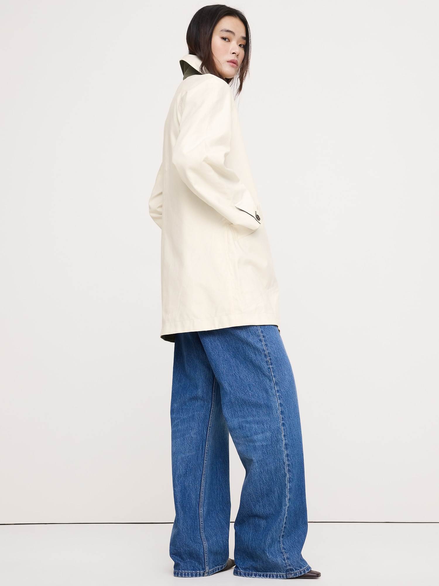 Image number 3 showing, Short Reversible Cotton Car Coat