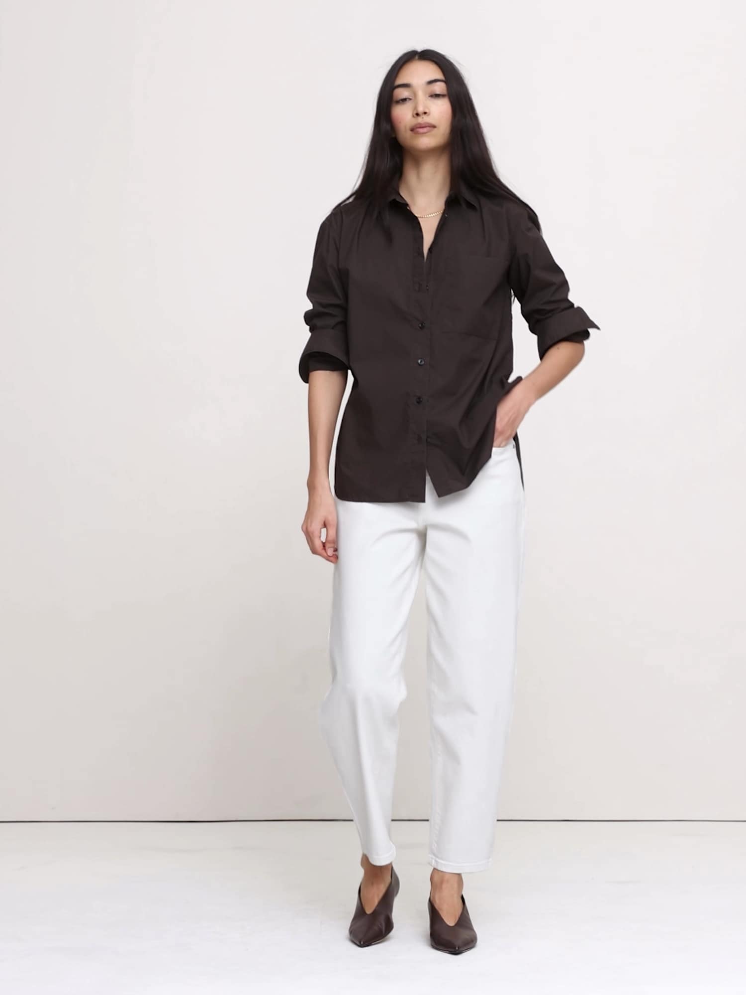 TELOPLAN Caelan Over-size Shirts F ブラウン Men's Signature 1933 Chamois Cloth Shirt, Slim Fit, Pattern