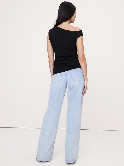 Image number 4 showing, Airy Cotton Asymmetrical Tank