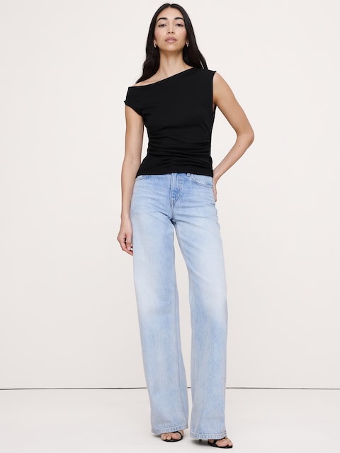 CAMISOLE ASYMÉTRIQUE EN COTON LÉGER