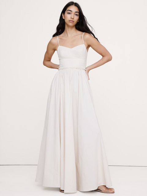 ROBE LONGUE CORSET EN COTON DOUX