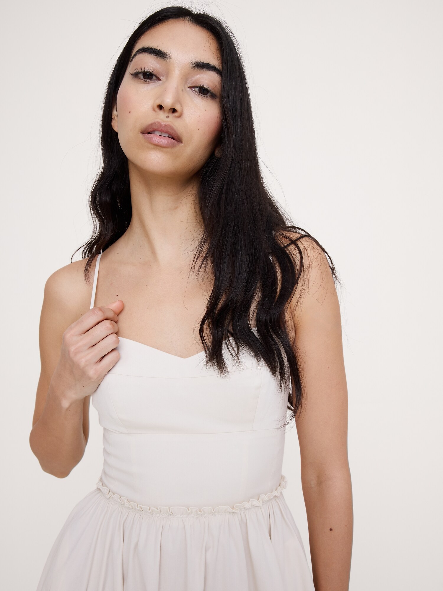 L'image numéro 8 présente Robe longue corset en coton doux