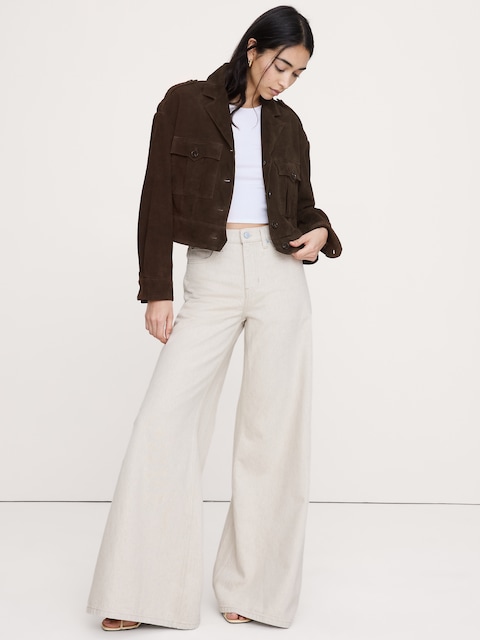 VESTE EN SUÈDE À DEUX POCHES RETOUR AUX ARCHIVES