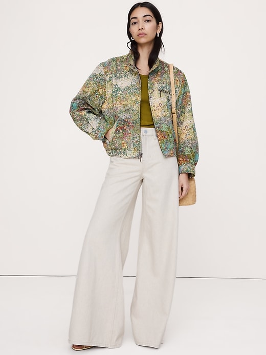 Floral Jacquard Bomber Jacket | Banana Republic