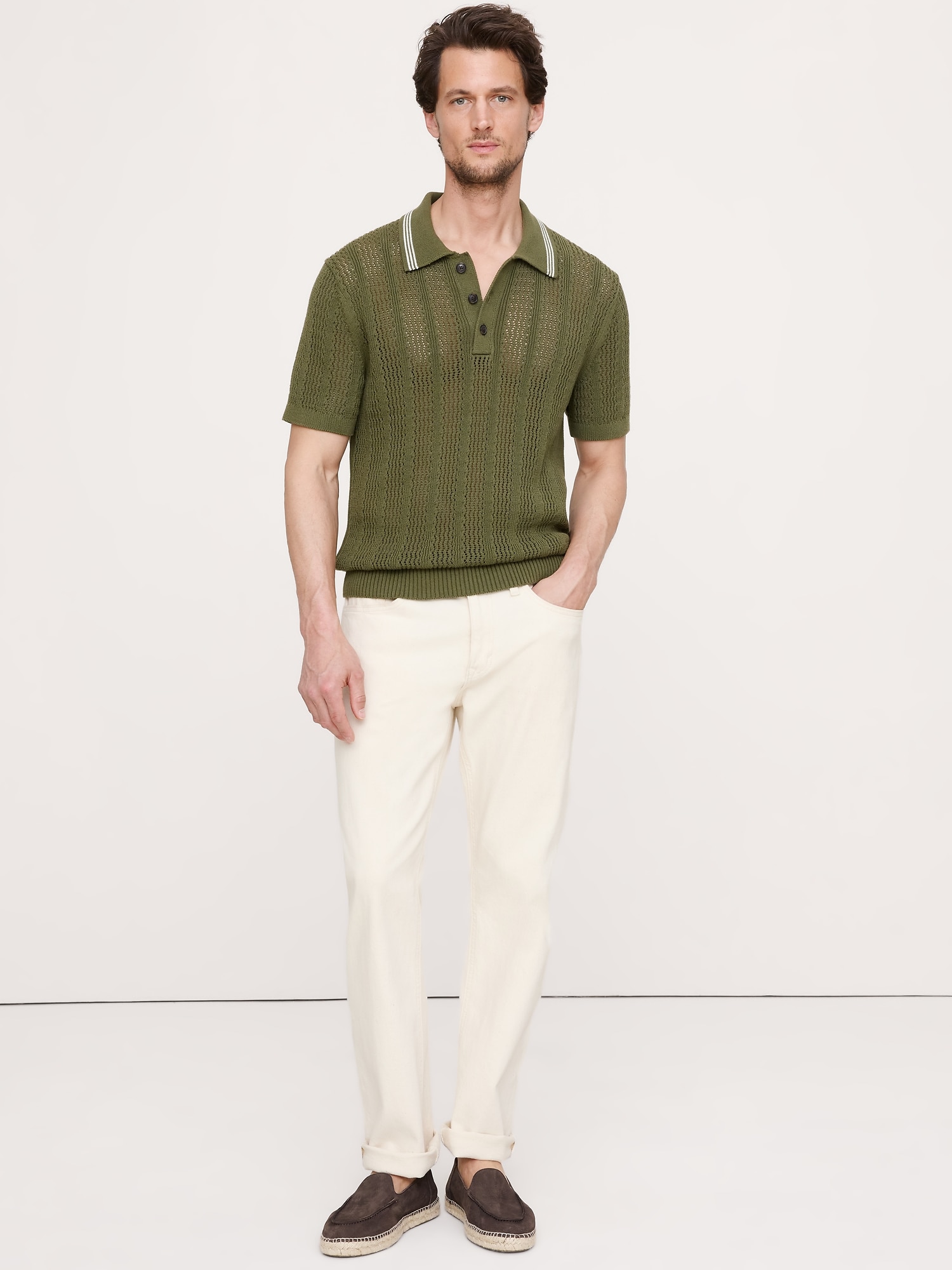 Image number 1 showing, Cotton Zig-Zag Sweater Polo