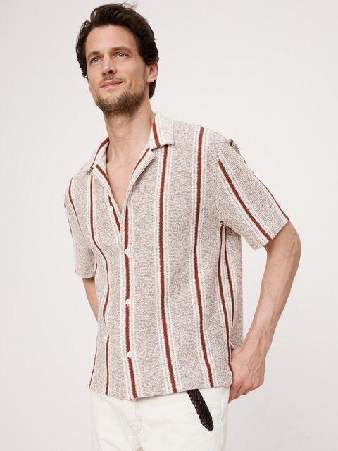 CHEMISE DE VACANCES DÉCONTRACTÉE À RAYURES
