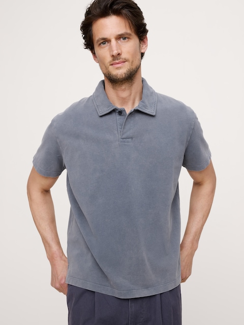 POLO DÉCONTRACTÉ EN COTON SUÉDÉ
