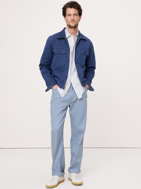 PANTALON VOYAGEUR DROIT EN LIN ET COTON