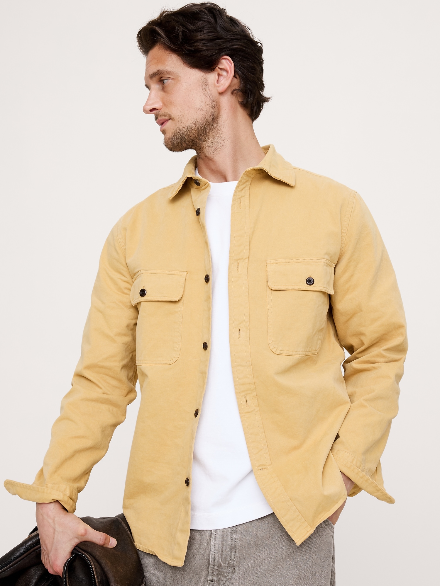 VESTE-CHEMISE EN SERGÉ DE COTON