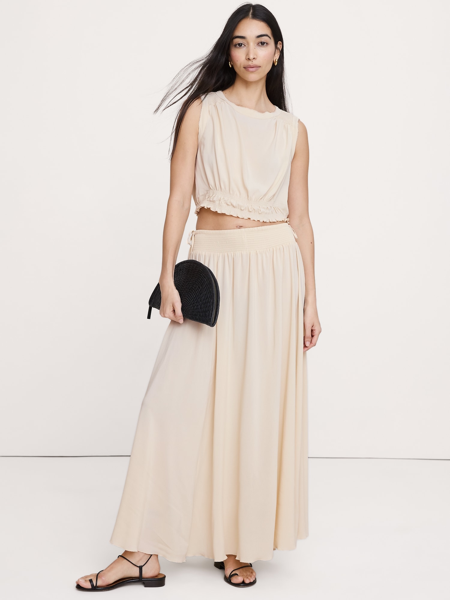 Image number 6 showing, Smocked Georgette Cropped Tank