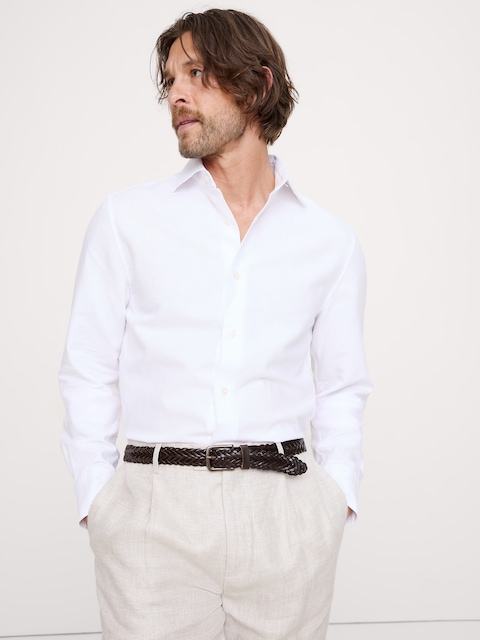 CHEMISE HABILLÉE AJUSTÉE EN LIN ET COTON