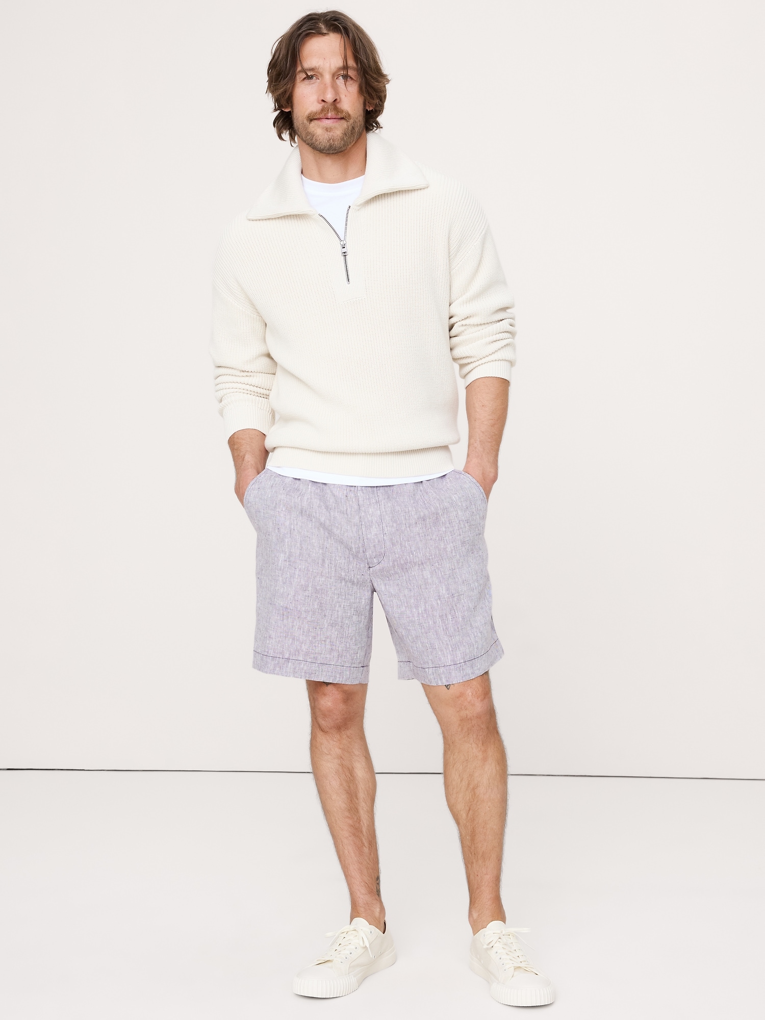 7" Linen Pull-On Short