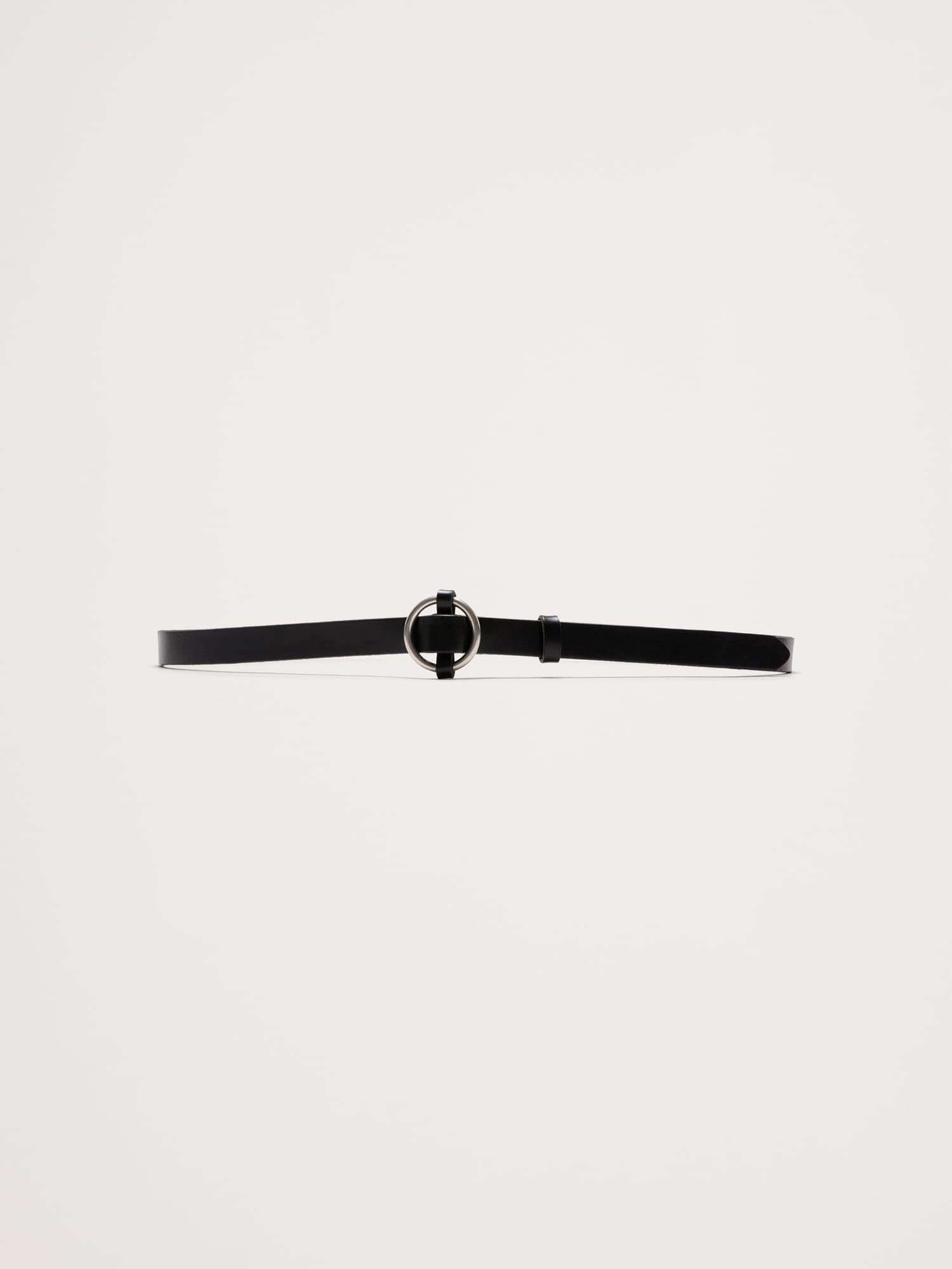 Image number 2 showing, Leather Circle-Buckle Skinny Belt