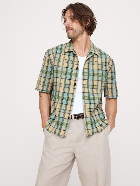 CHEMISE DÉCONTRACTÉE À MANCHES COURTES EN COTON ÉTÉ LÉGER