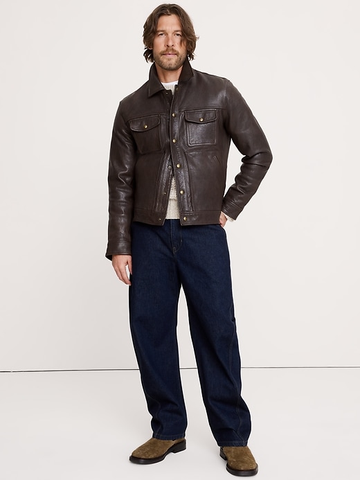 Leather Trucker Jacket | Banana Republic