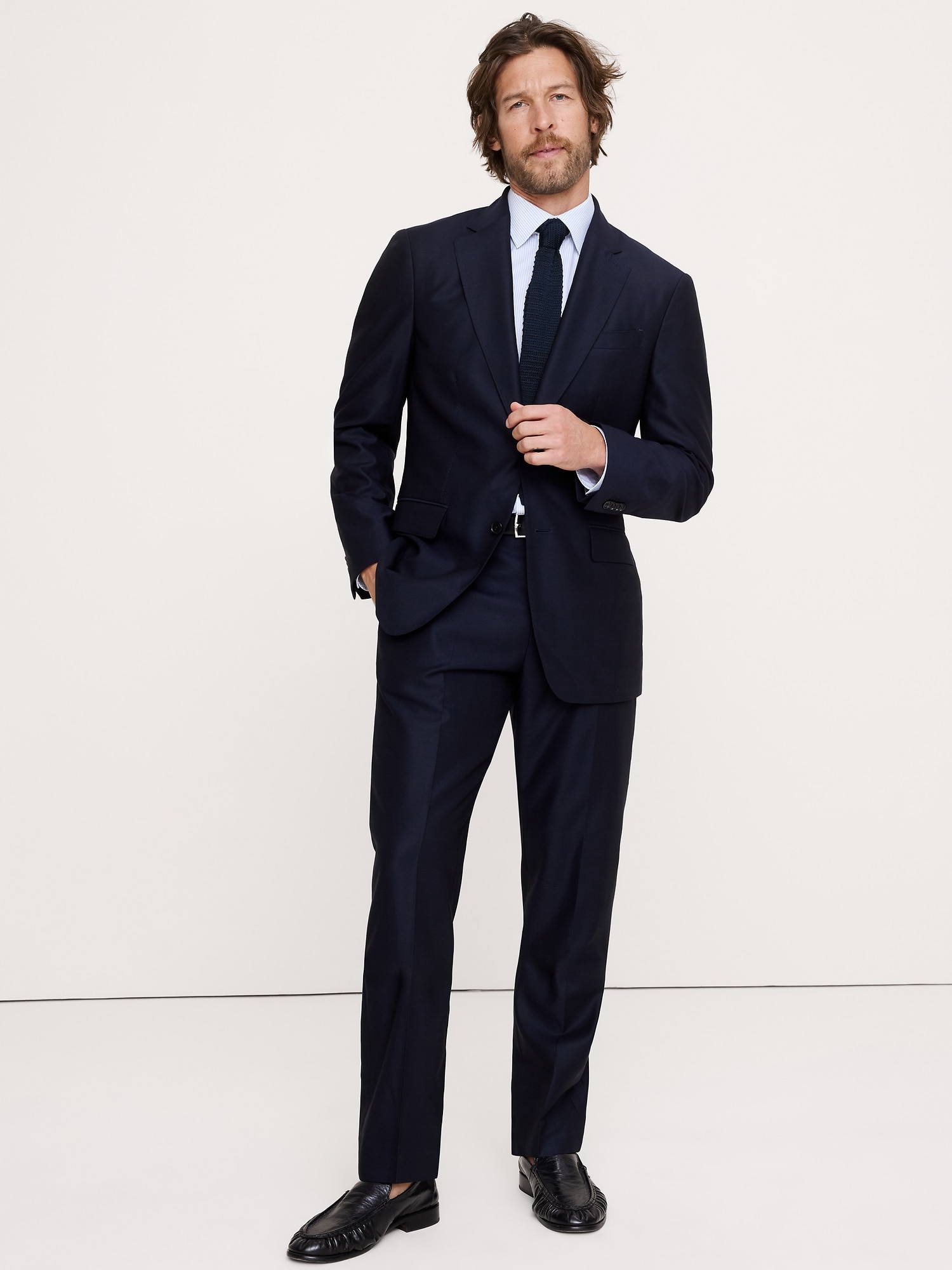 L'image numéro 6 présente Veste de complet en tissu panama italien signature