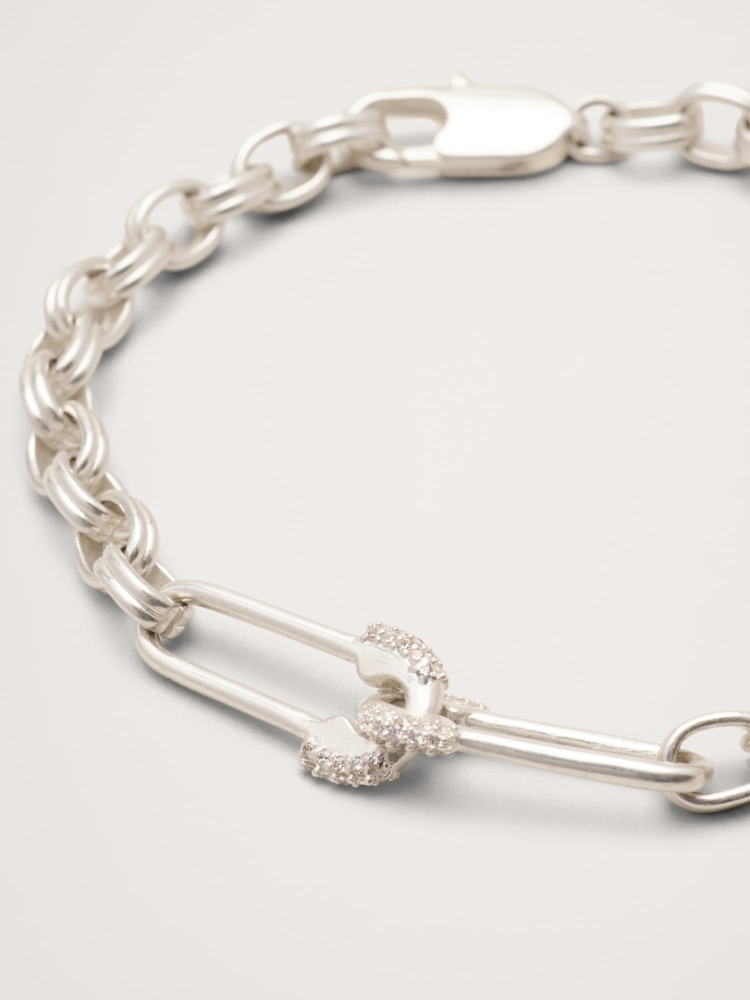 Rhinestone Safety Pin Bracelet