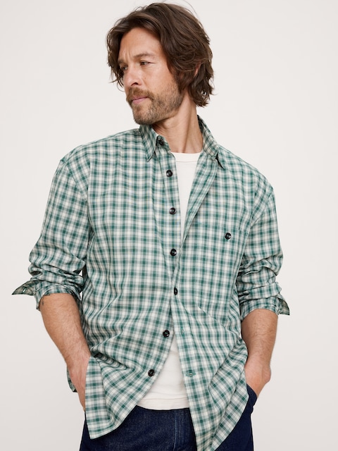 CHEMISE DÉCONTRACTÉE EN POPELINE DE COTON DÉLAVÉE