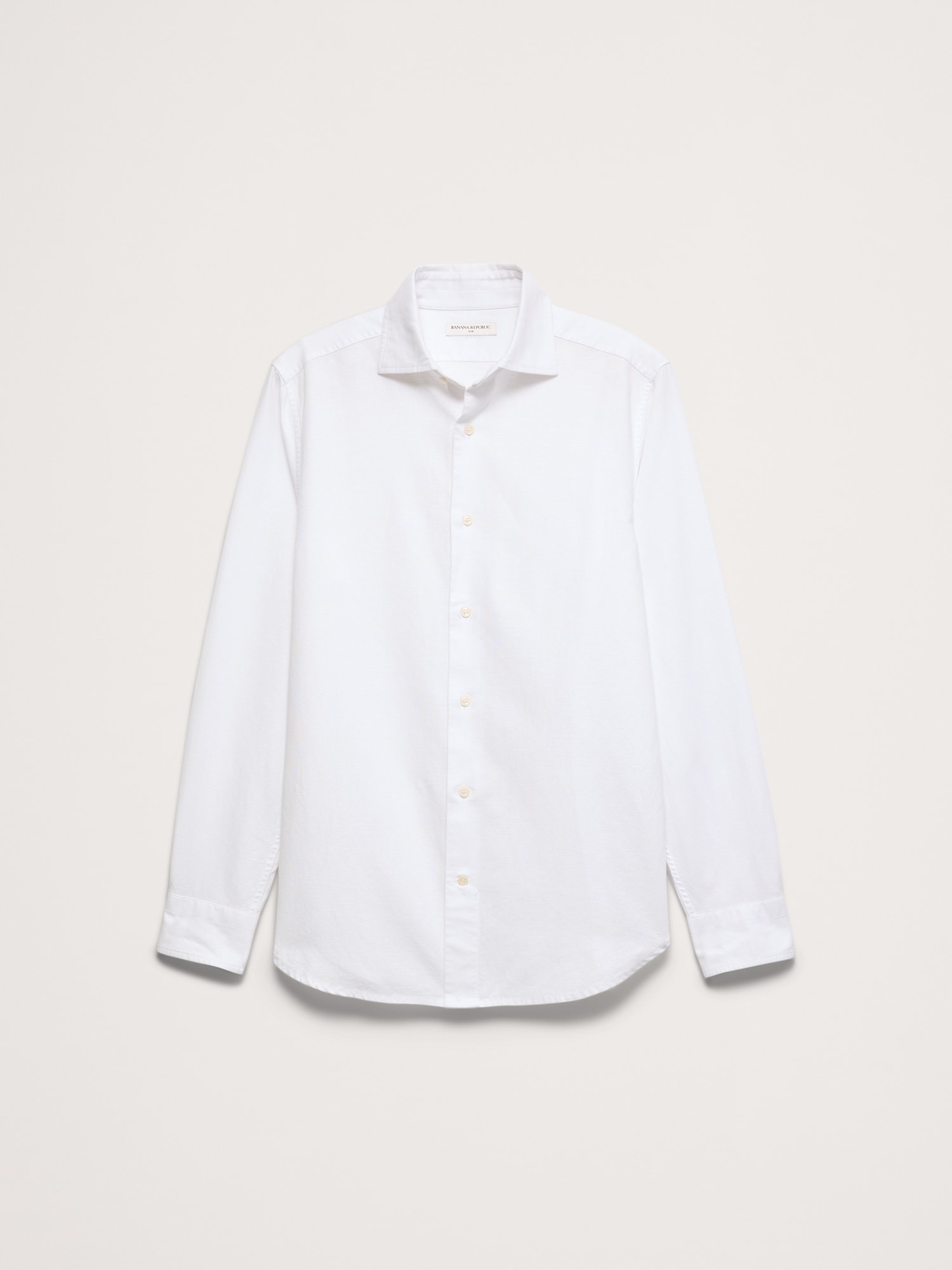 L'image numéro 4 présente Chemise habillée ajustée en lin et coton