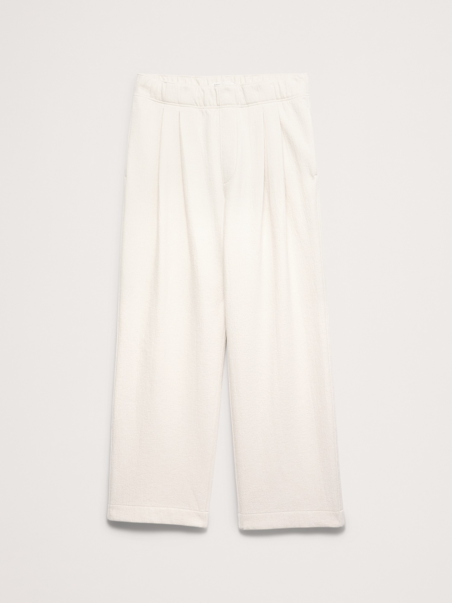 Image number 4 showing, Crinkle Cotton-Wool Pleated Pull-On Pant