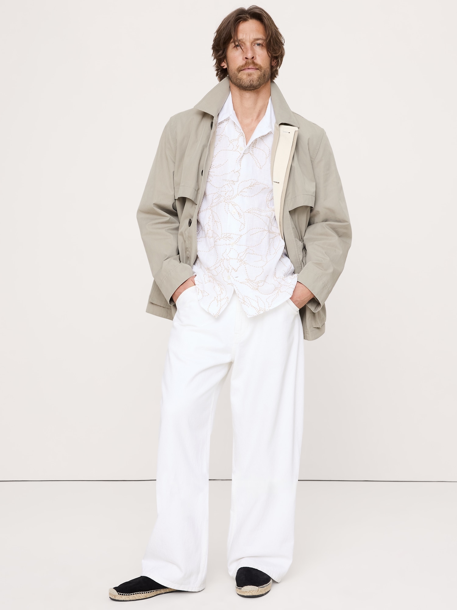 Image number 3 showing, Standard-Fit Embroidered Linen Resort Shirt