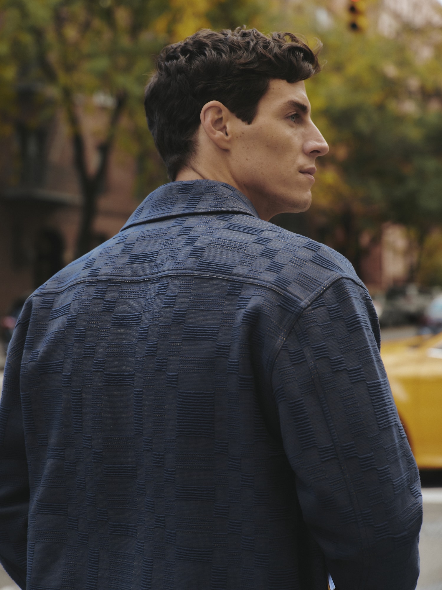 L'image numéro 7 présente Manteau de travail en jacquard