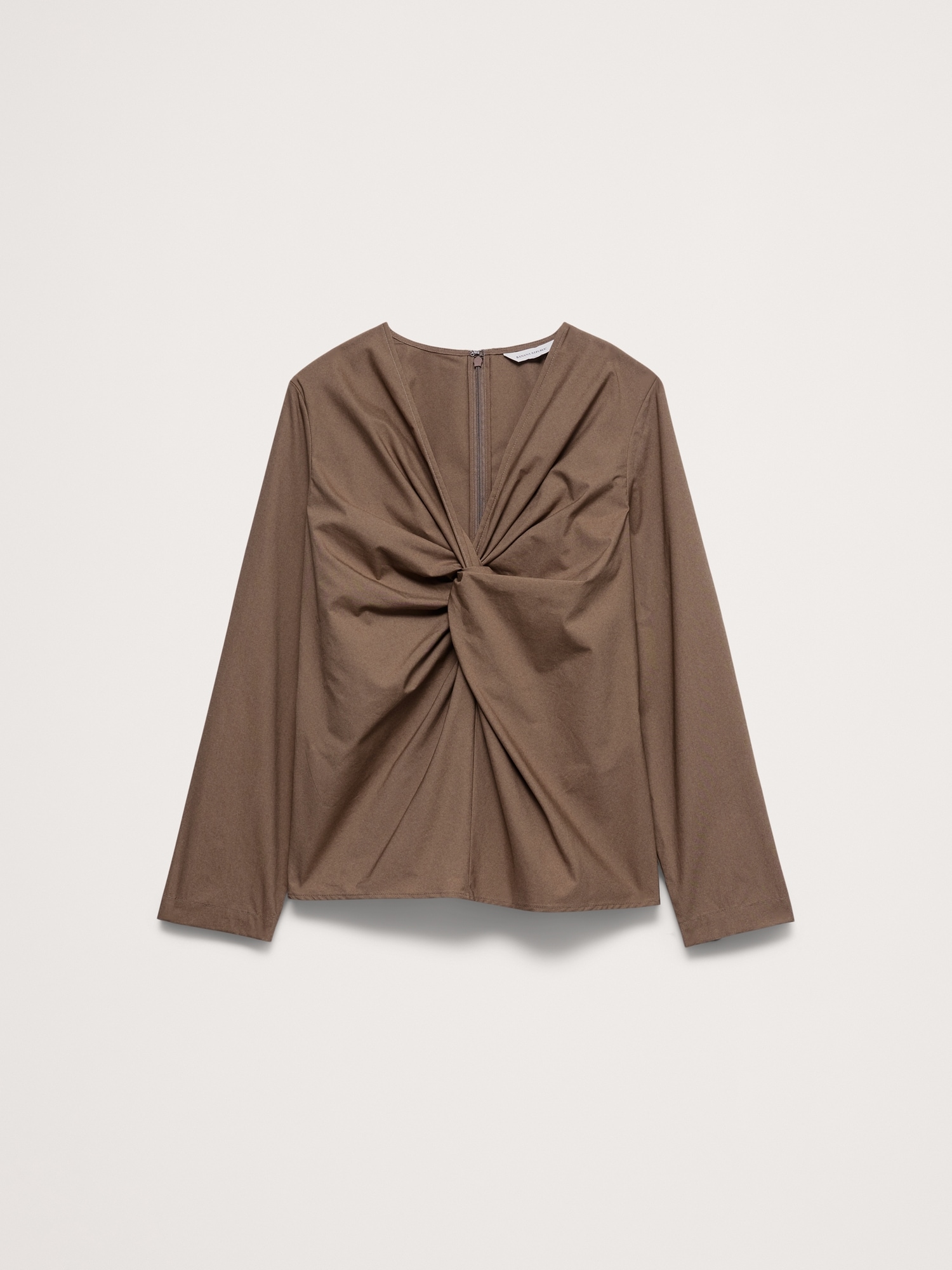 L'image numéro 7 présente Haut torsadé à l’avant en popeline de coton