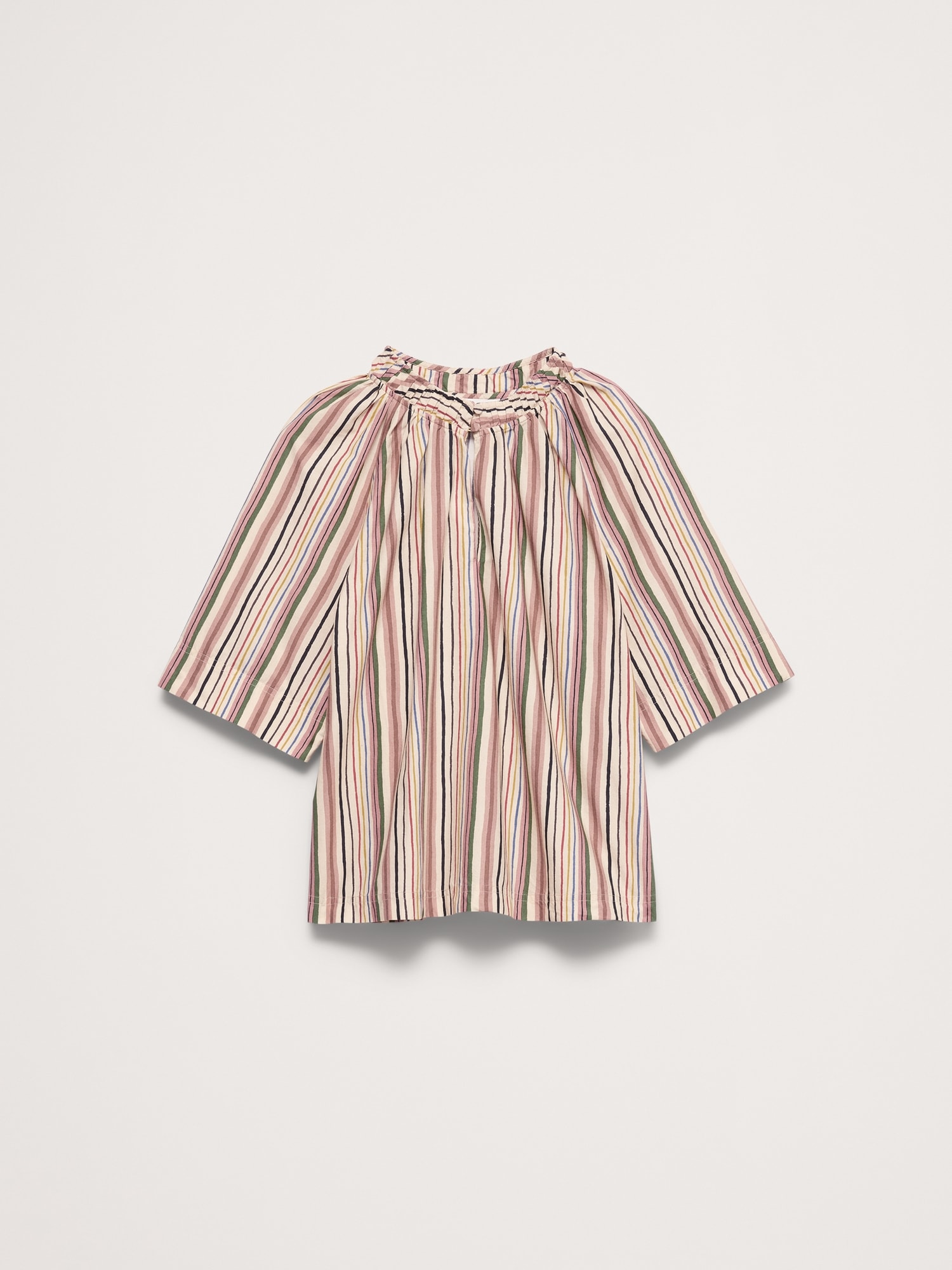 Cotton Poplin Split-Neck Top