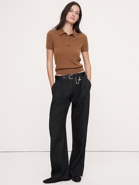 PANTALON À JAMBE LARGE EN LIN SOHO