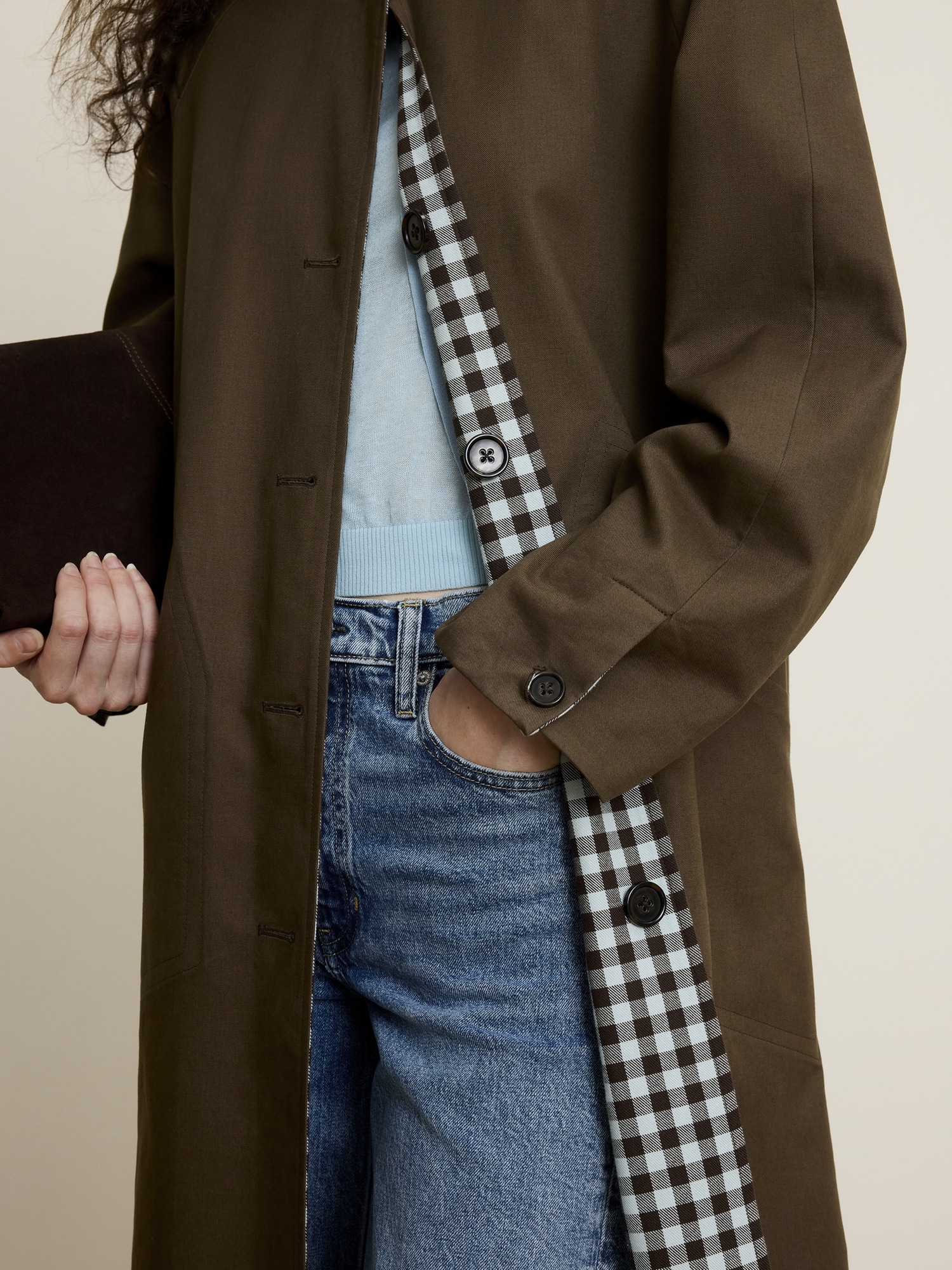 Image number 6 showing, Reversible Cotton Car Coat