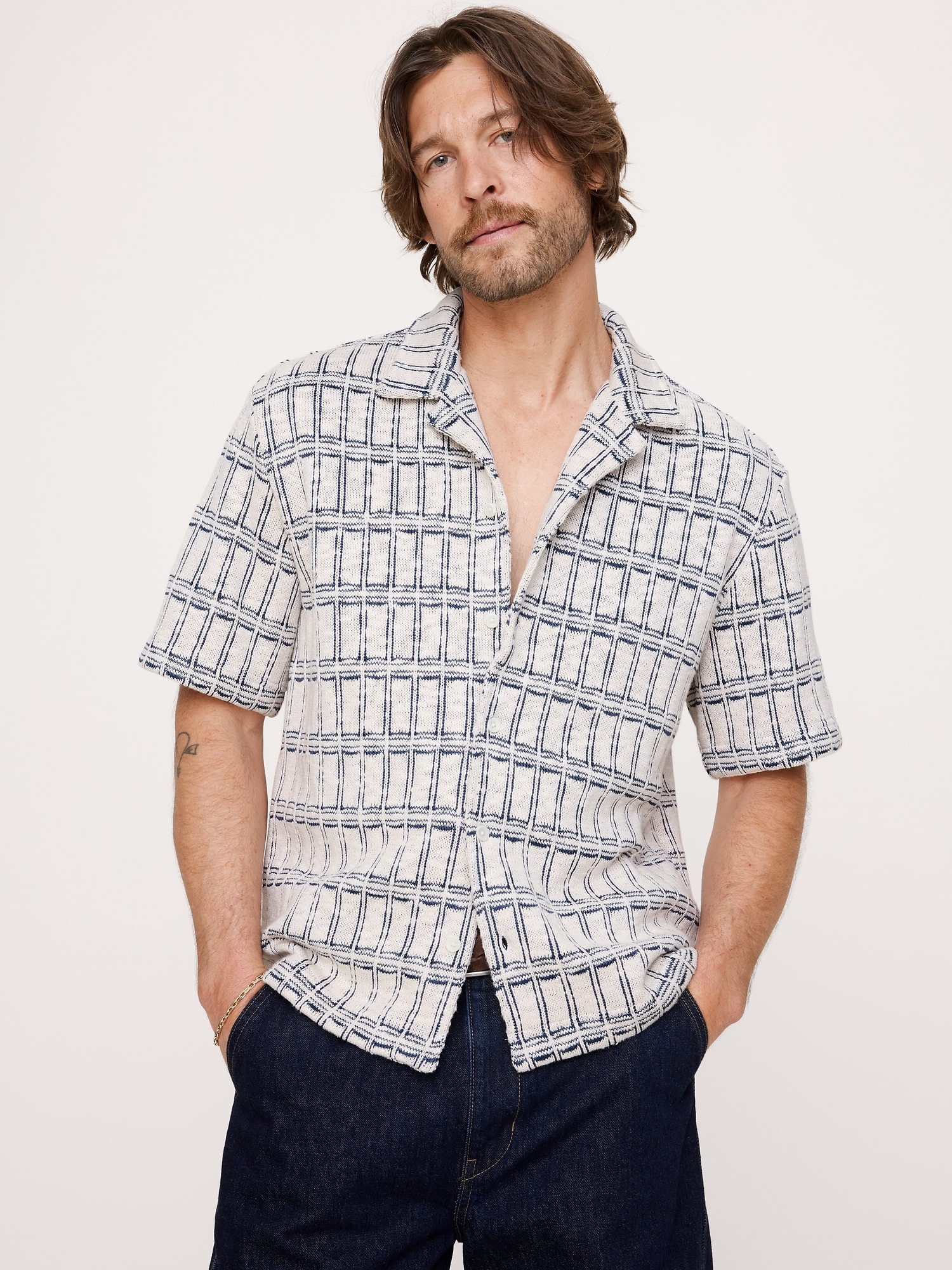 Relaxed-Fit Jacquard Resort Shirt