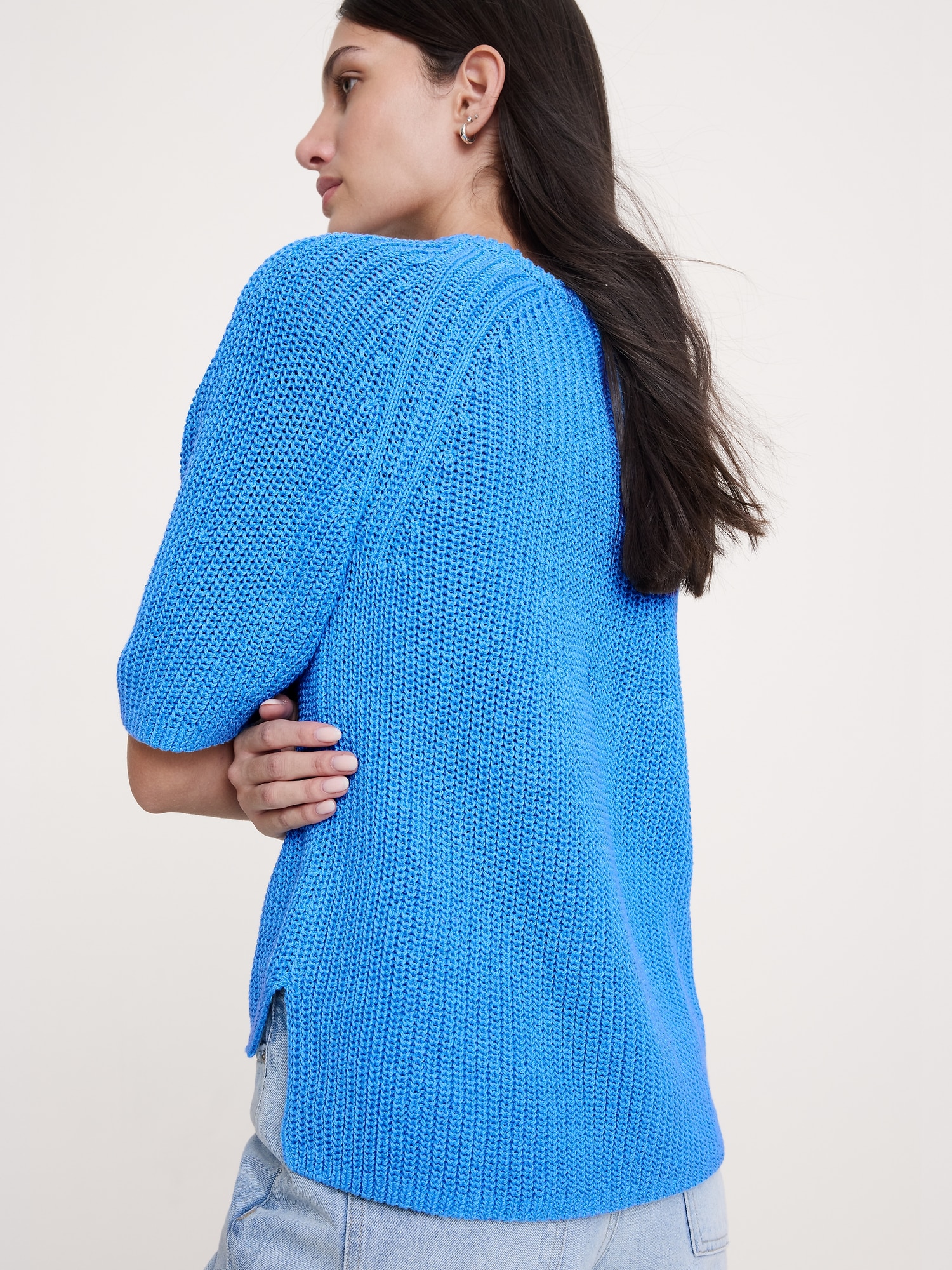 Image number 2 showing, Cotton Puff-Sleeve Sweater