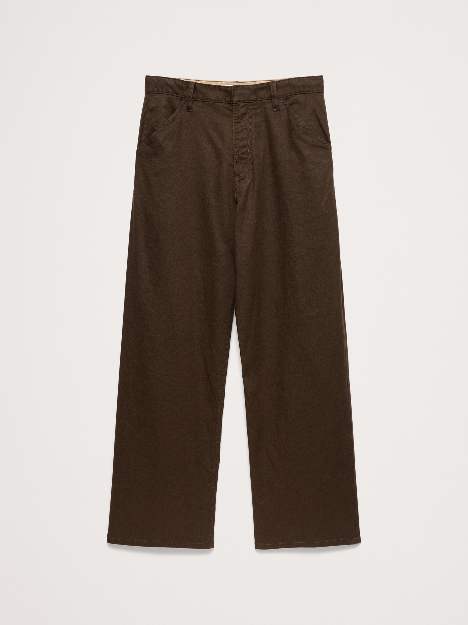 L'image numéro 4 présente Pantalon ample à taille extensible en coton et lin italien