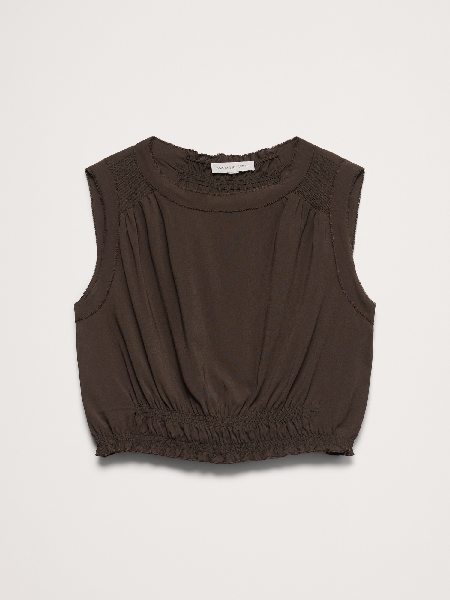 Image number 4 showing, Smocked Georgette Cropped Tank
