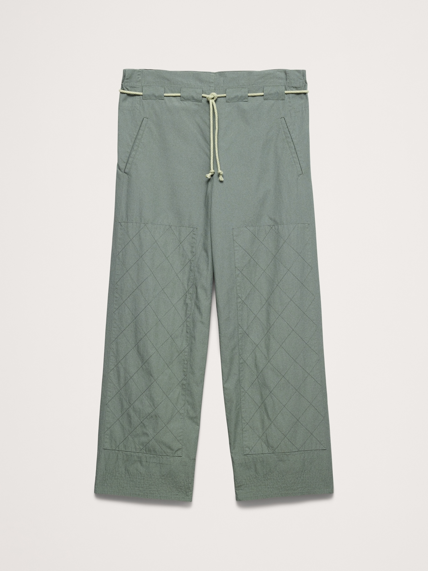 Image number 5 showing, Mid-Rise Cotton Poplin Drawstring Pant