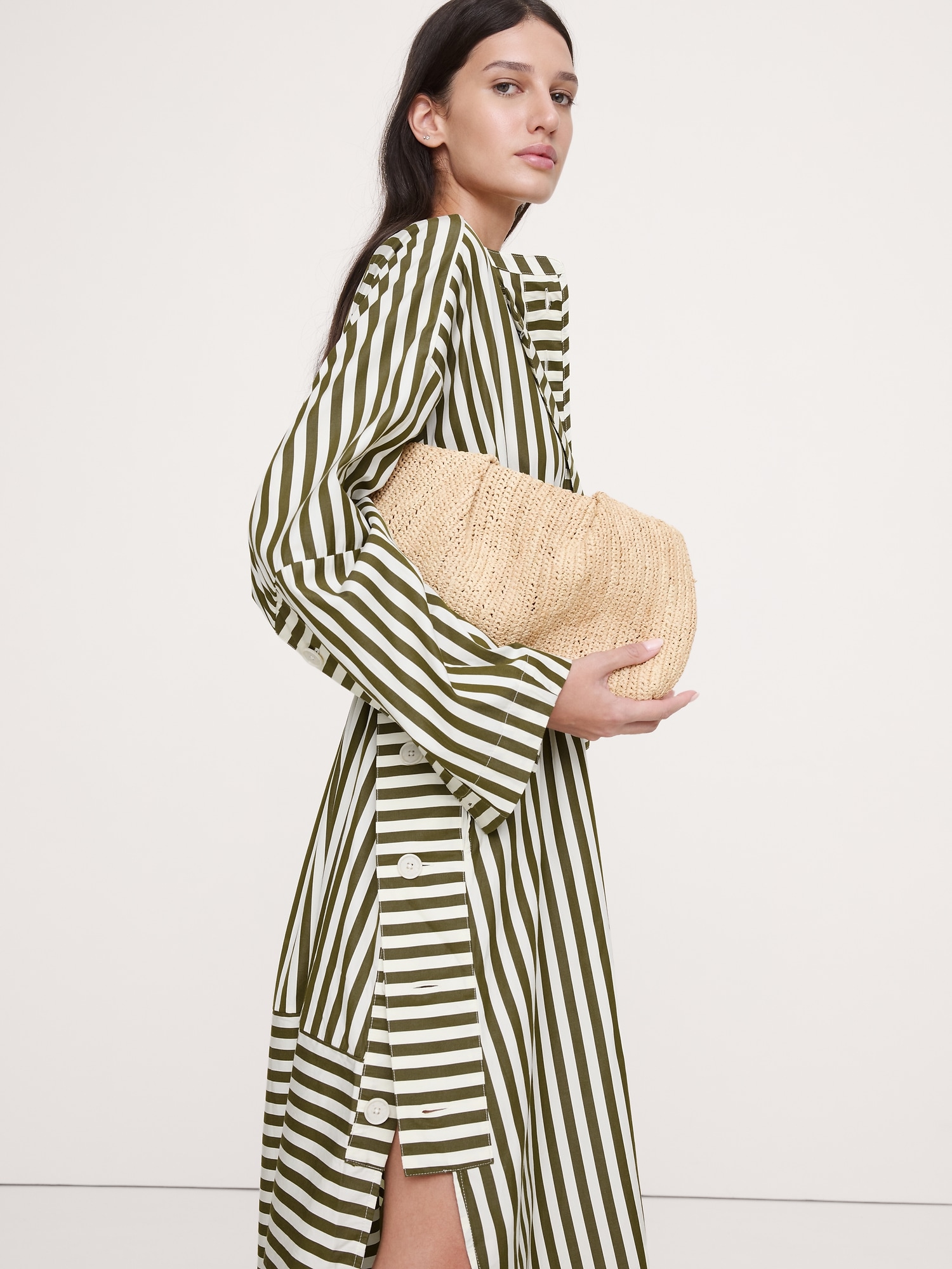 Image number 5 showing, Cotton Poplin Big-Button Shirt Dress