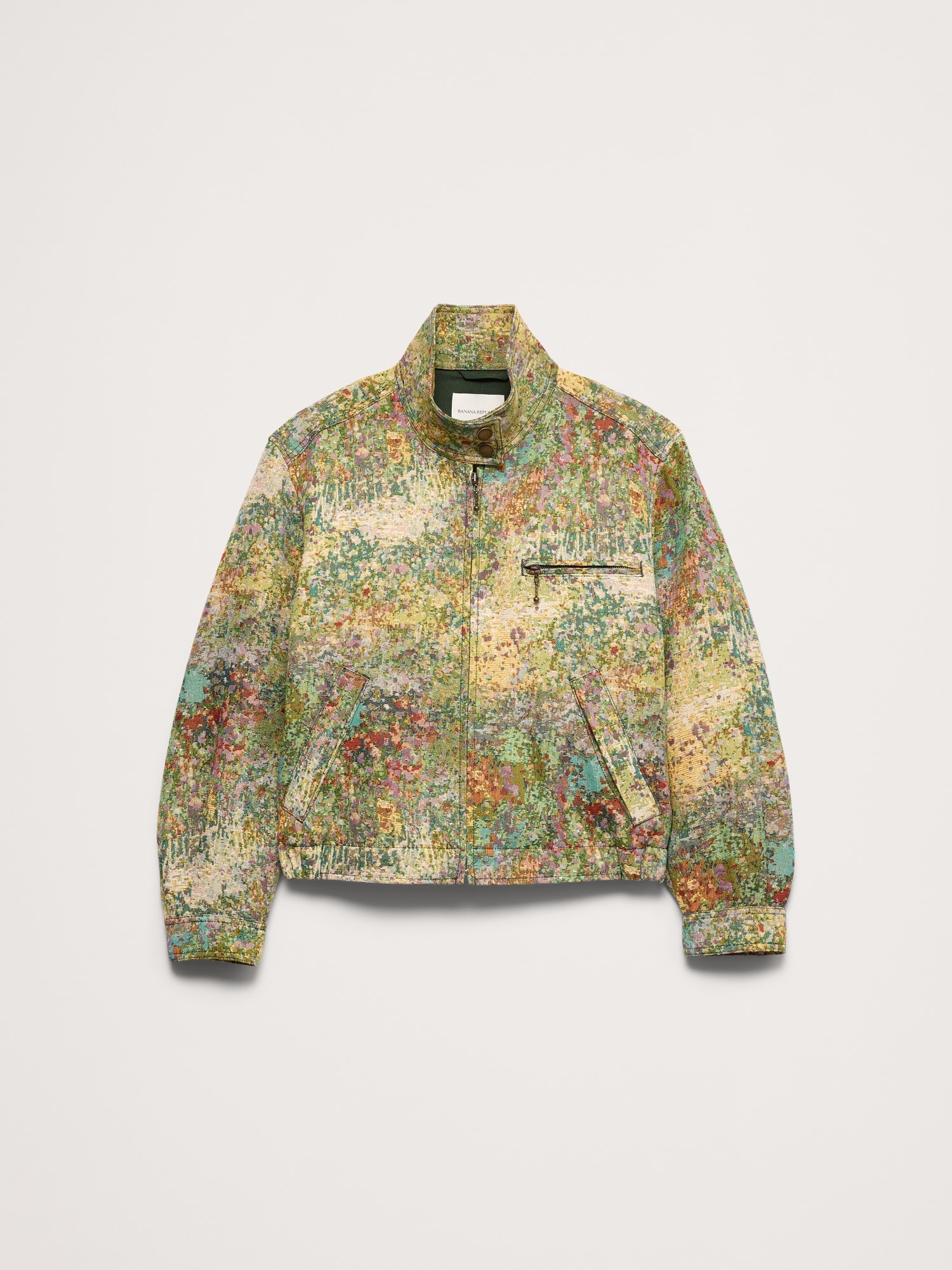 L'image numéro 5 présente Blouson d’aviateur en jacquard fleuri