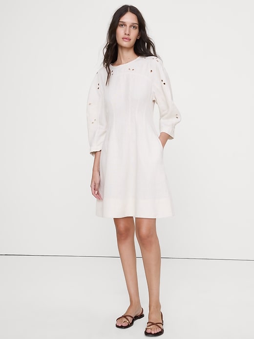 Robe brodée sans manche Coline Mauve - Prêt-à-Porter