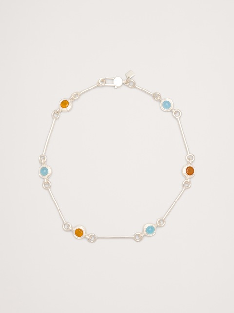 COLLIER À MAILLONS À PIERRE CIRCULAIRE