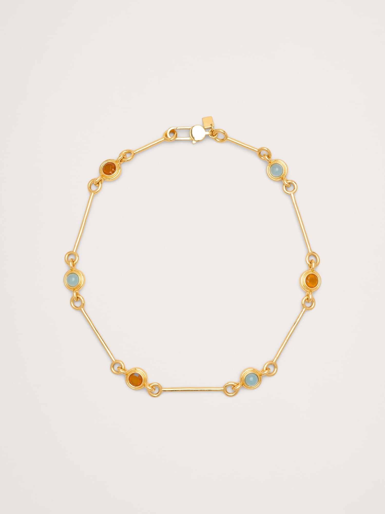 Circle Stone Link Necklace