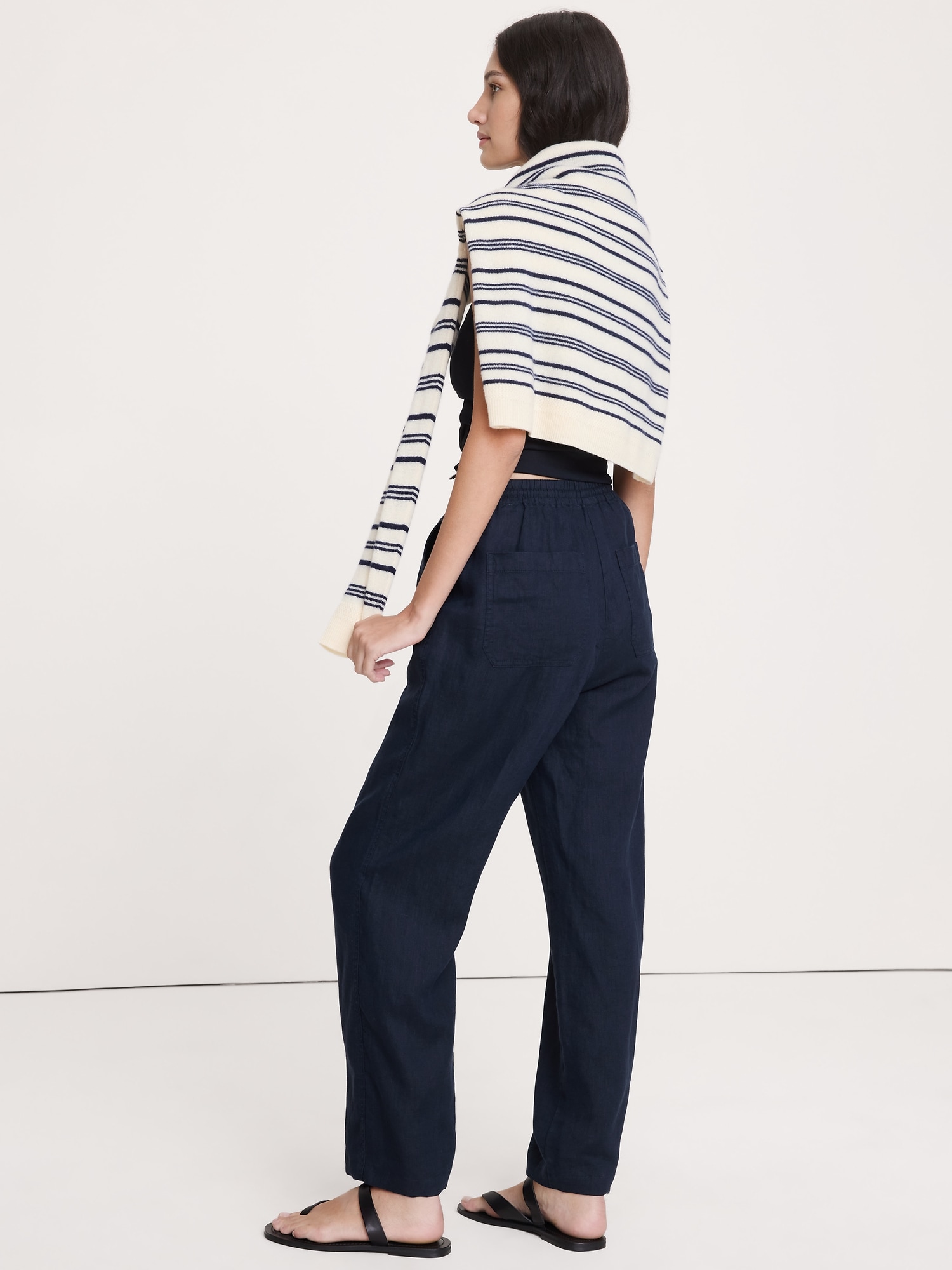 Image number 3 showing, The Getaway Straight-Leg Pull-On Pant in Linen