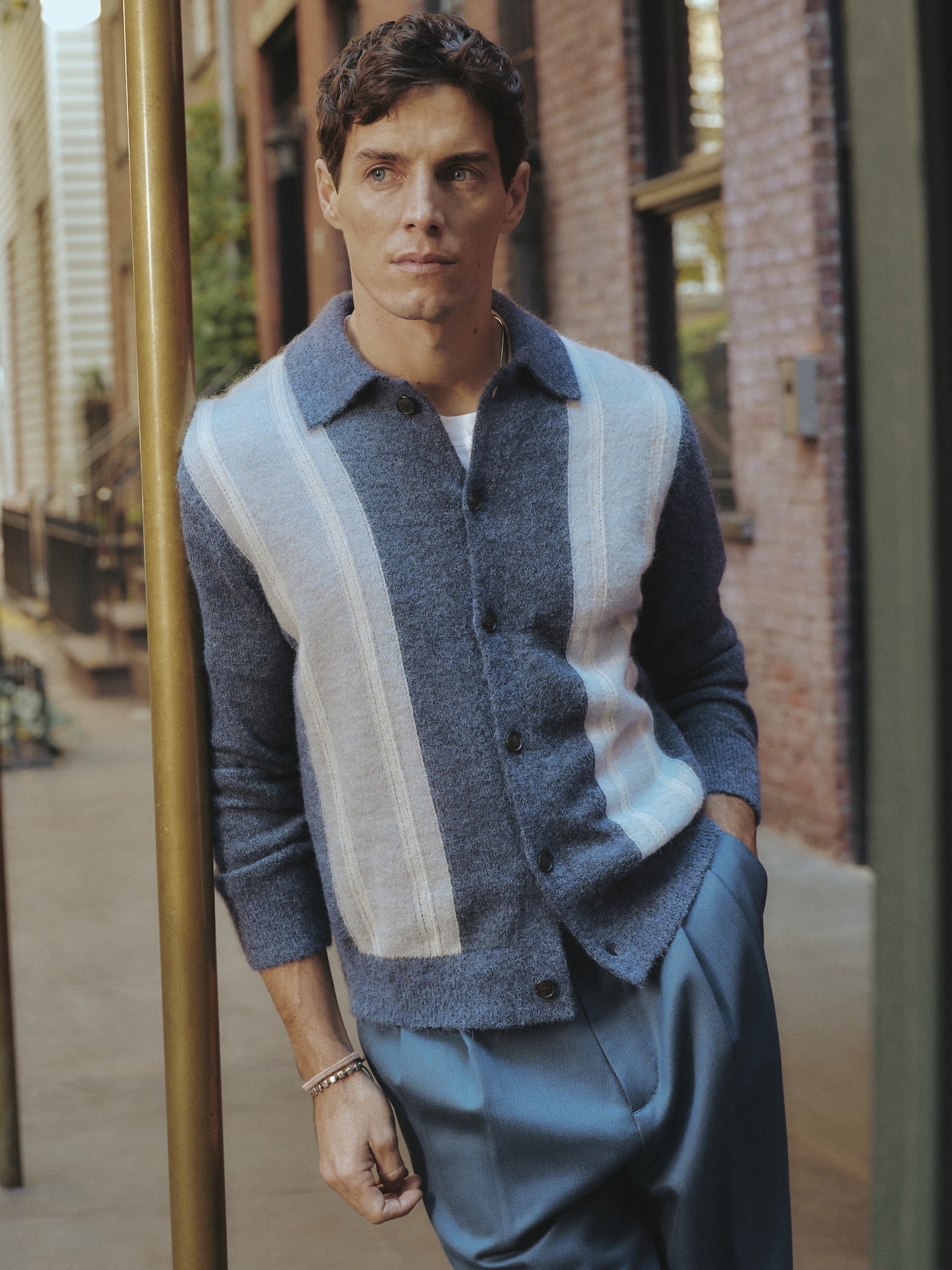 Image number 4 showing, Italian Alpaca-Blend Polo Cardigan