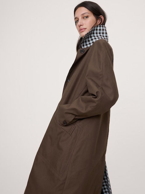 MANTEAU TROIS-QUARTS RÉVERSIBLE EN COTON