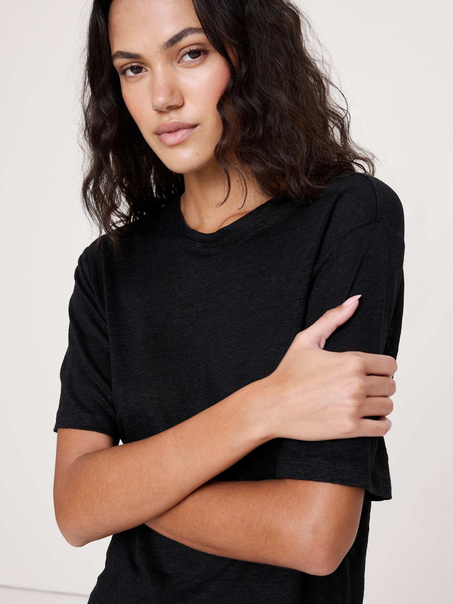 L'image numéro 3 présente T-shirt décontracté en lin