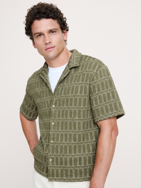 CHEMISE DE VACANCES EN JACQUARD À COUPE DÉCONTRACTÉE