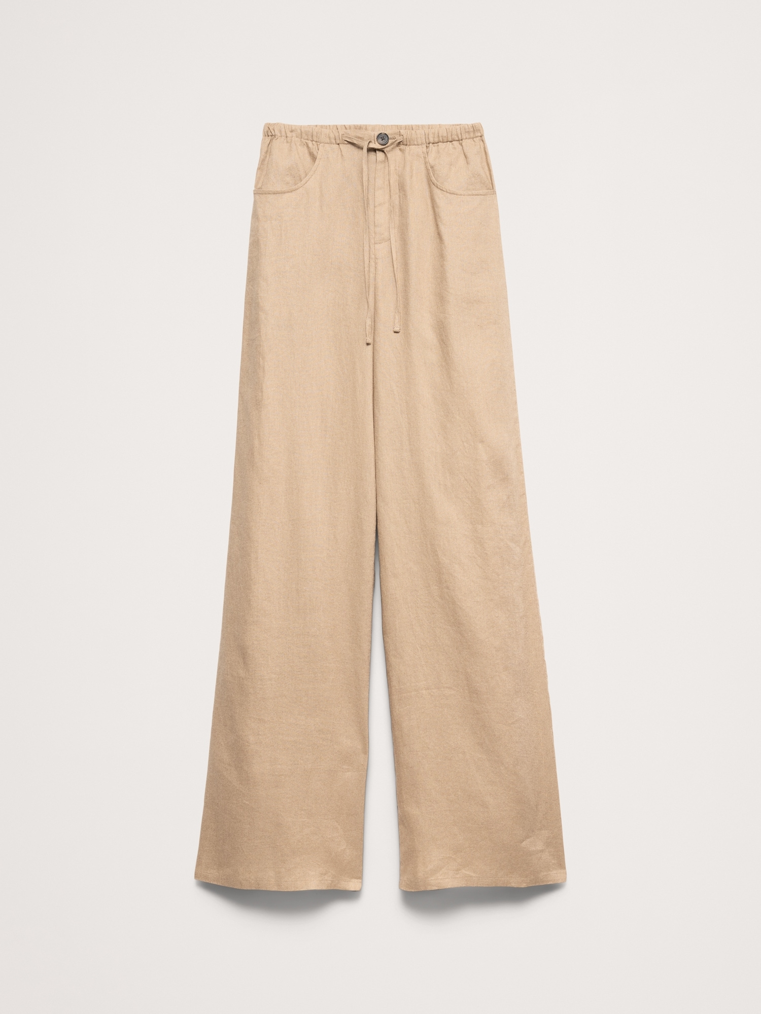 Image number 5 showing, The Studio Wide-Leg Drawstring Pant in Linen