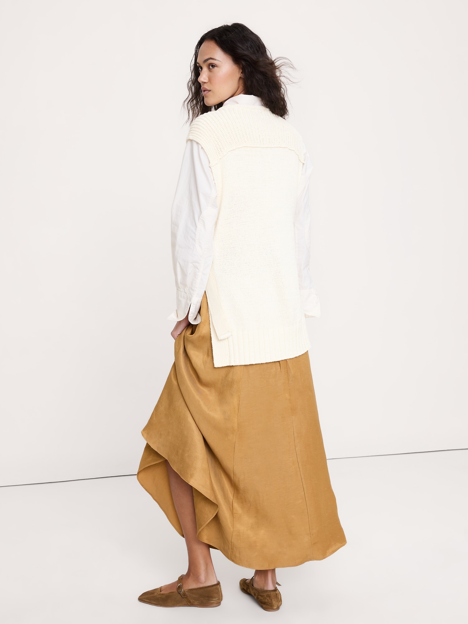 L'image numéro 3 présente Chandail sans manches en mélange de coton épais avec ouverture sur les côtés