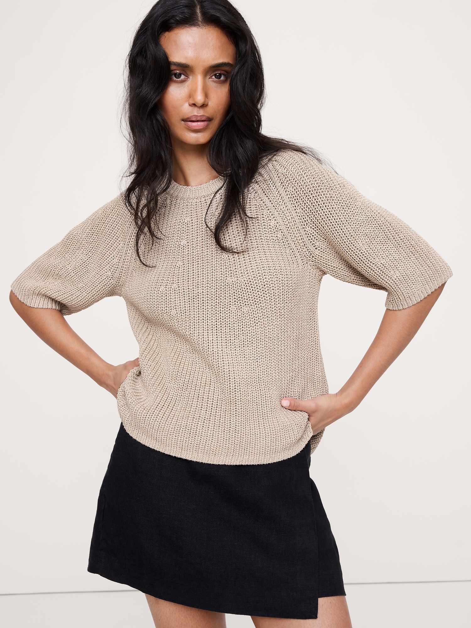 Cotton Puff-Sleeve Sweater
