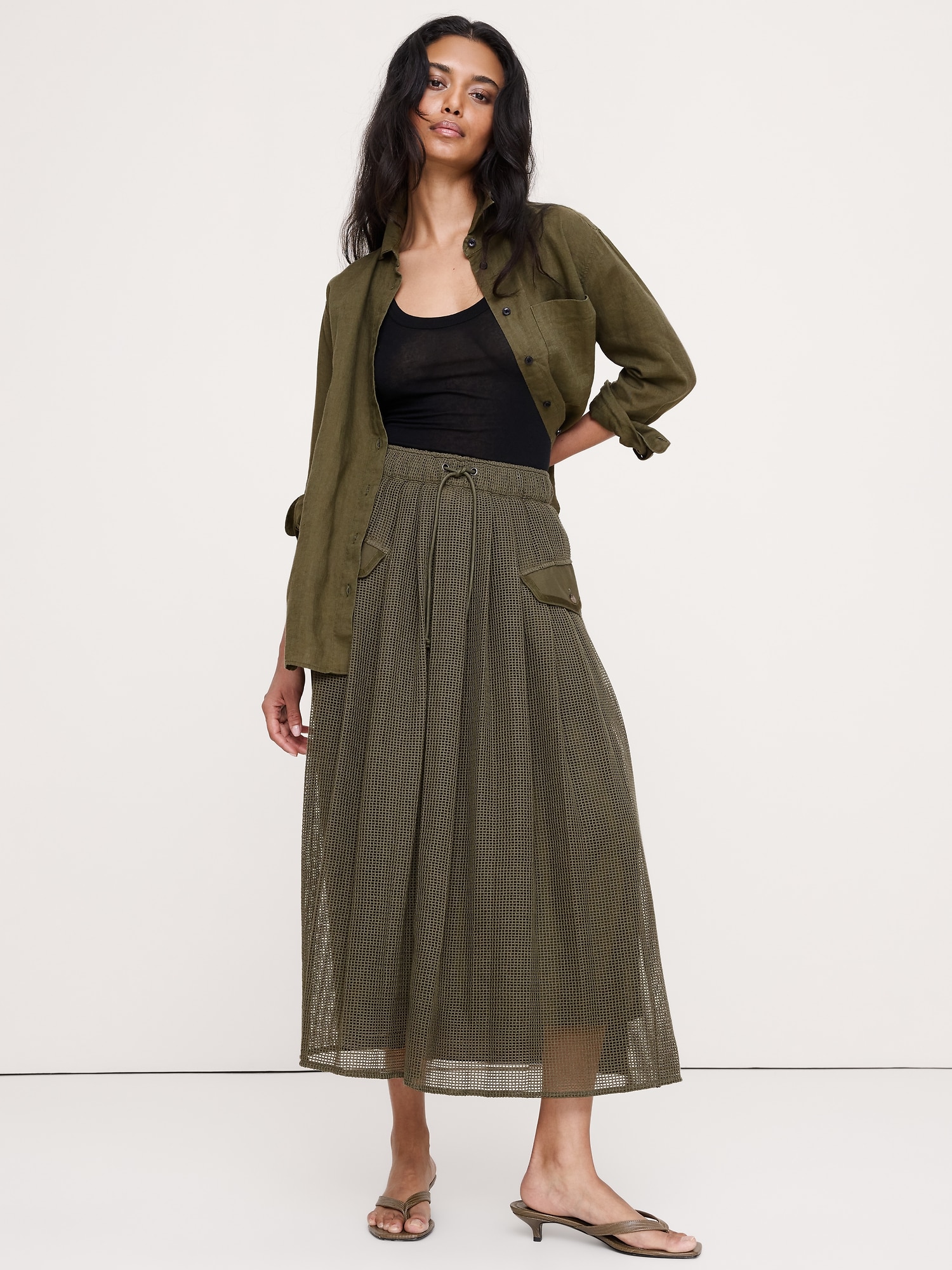 Image number 1 showing, Mixed Media Utility Skirt